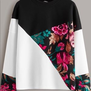 SHEIN Pullover  color combined with floral print